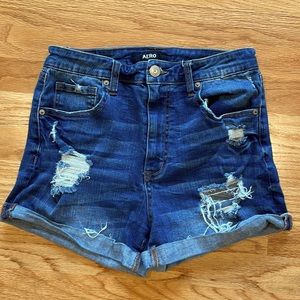 Aeropostale Super High Rise Midi Denim Shorts size 10